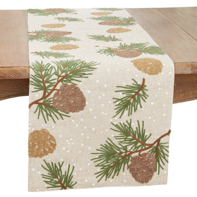Earthy Pinecones Table Runner