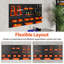 26-Piece Pegboard Organiser Kit, Wall Mounted Metal Tool Rack with 3 Pegboards & Hanging Fittings, Multi-Functional Garage Workshop Warehouse Storage, Black & Orange