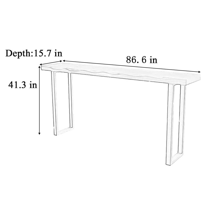 Comptoir de bar et chaises modernes et simples, H 41,3 po x L 86,6 po x l 15,7 po