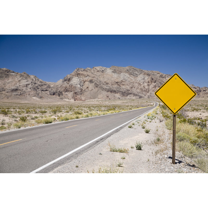 Panneau blanc «Desert Highway» par les archives, H 32 po x l 48 po