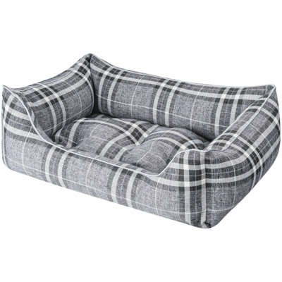 Gingham Orthopedic Polyester Pet Bed