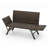 Patio Convertible Sofa for 2 w/ Adjustable Armrests Metal Frame Wicker Couch Outdoor