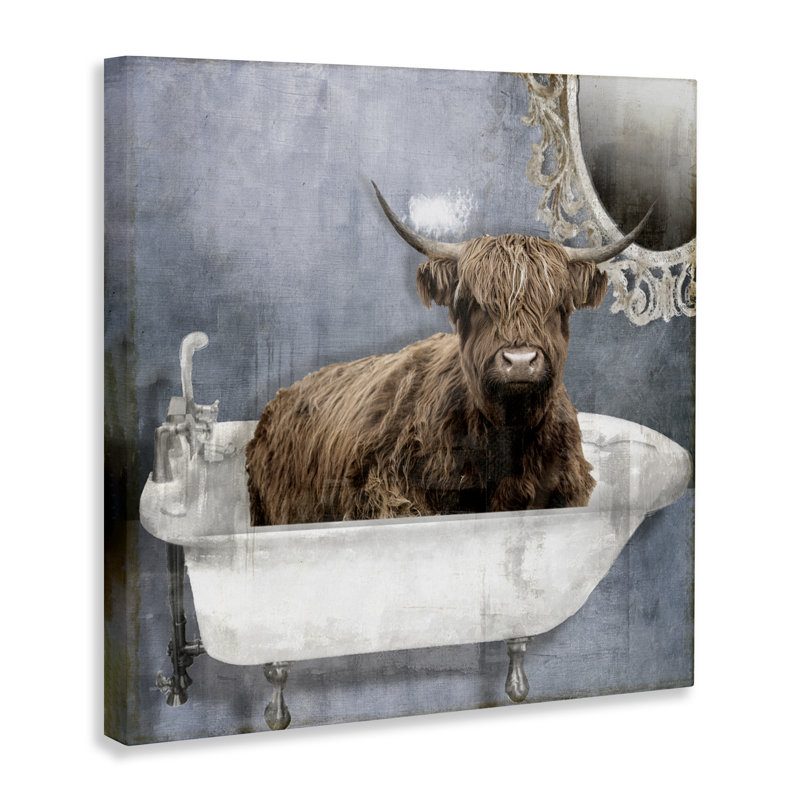 Toile Le Bain Bleu, par Sophie 6, H 17 po x l 17 po