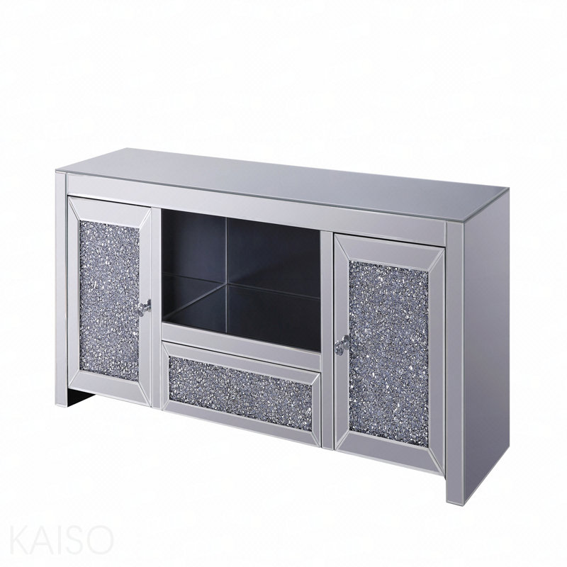 Meuble télé avec miroirs et faux diamants