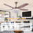 52" Modern Crystal Ceiling Fan with Light, 5-Blade Reversible Motor, 3-Color LED, Remote Control