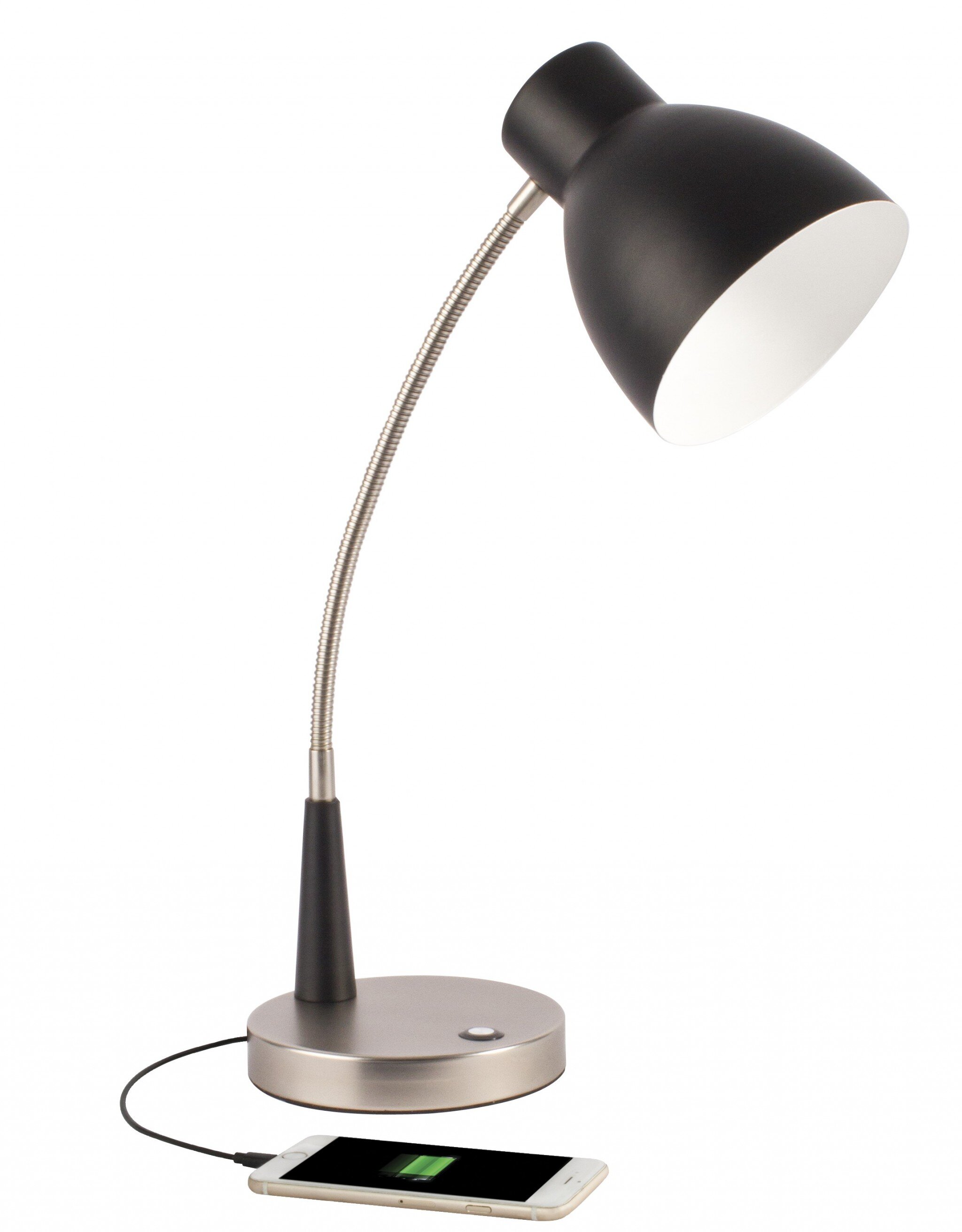 Syrian Swan Neck Table Lamp, Gooseneck Perforated Metal Desk Lamp, Aut