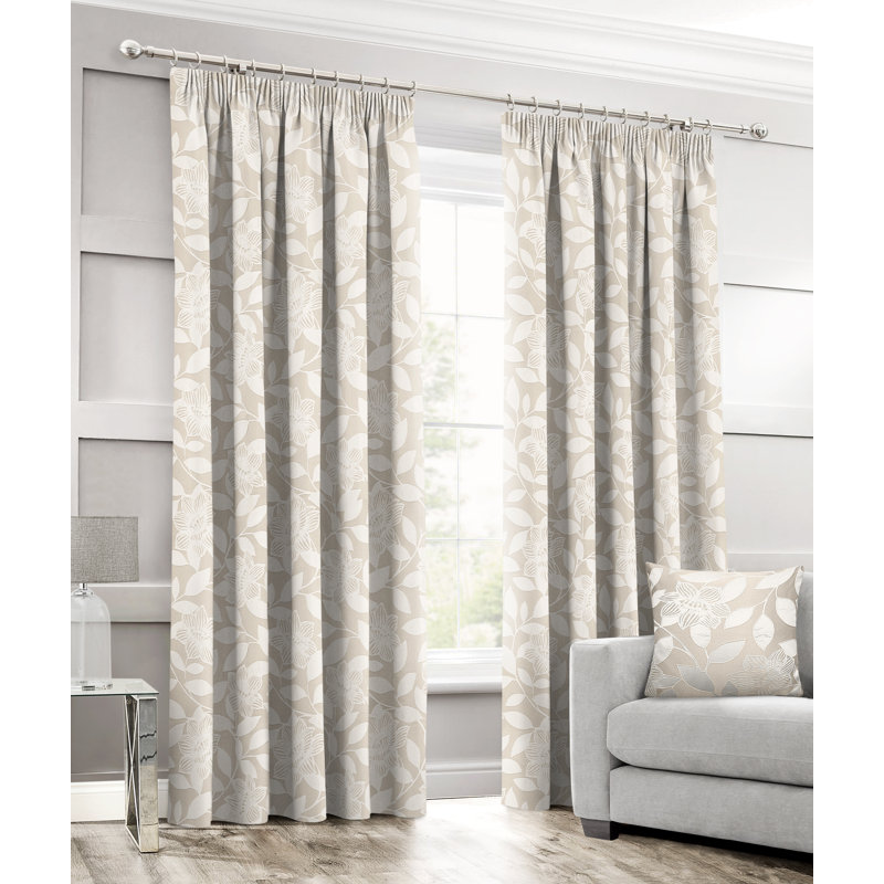 Caballero Curtain, 66cm Width x 90cm Drop, Cream