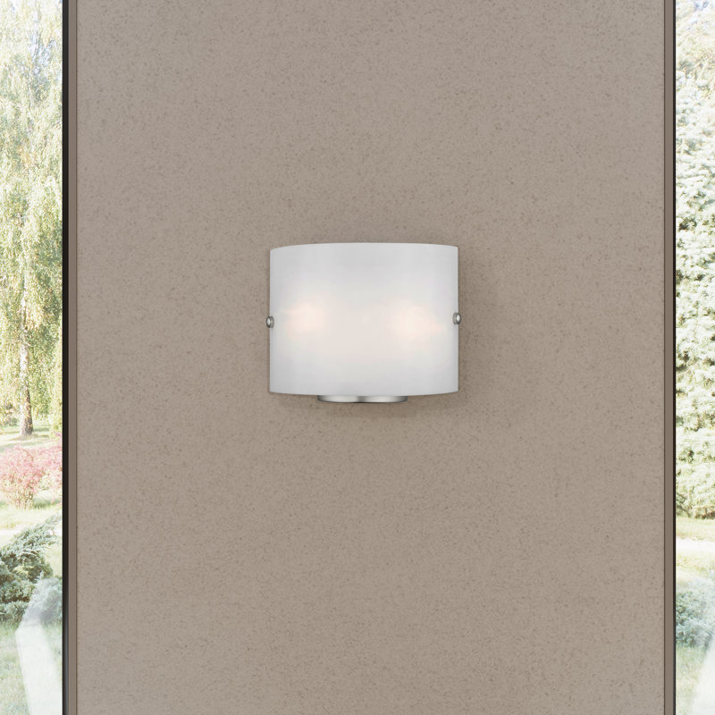 Lucan Steel Flush Mounted Sconce, Brushed Nickel