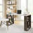 Modern Study Desk with Numerous Shelves, White & Dark Oak, 55.1 x 29.5 x 23.6 inches | 100% Melamine Coated Particle Board, 0.98 in Top & 0.71 in Legs | Stylish & Functional Workspace Solution for Home Office-302987501