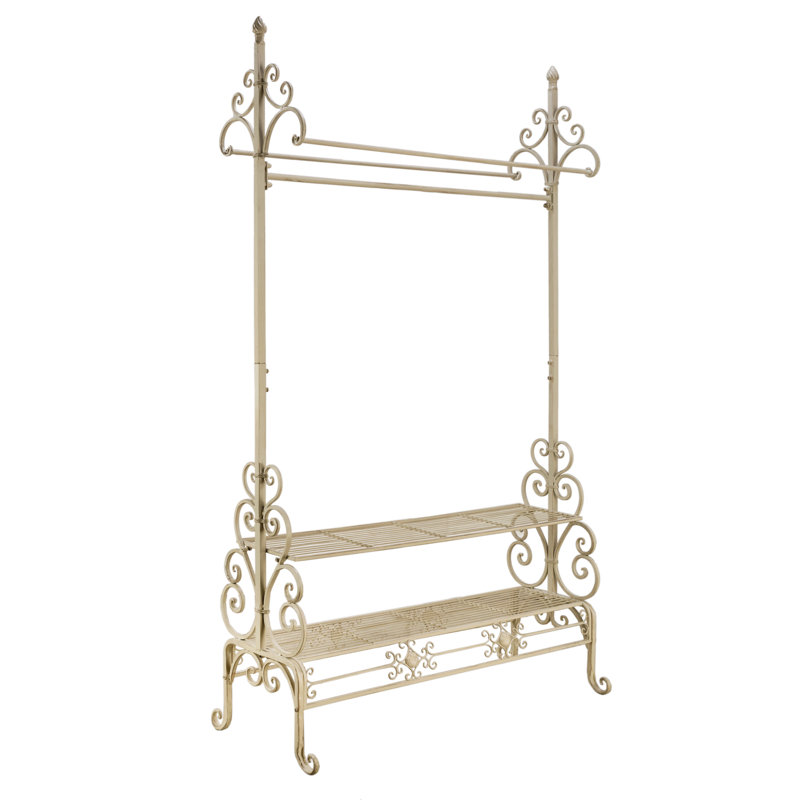 Santangelo 40'' Metal Industrial Pipe Clothing Rack, Cream