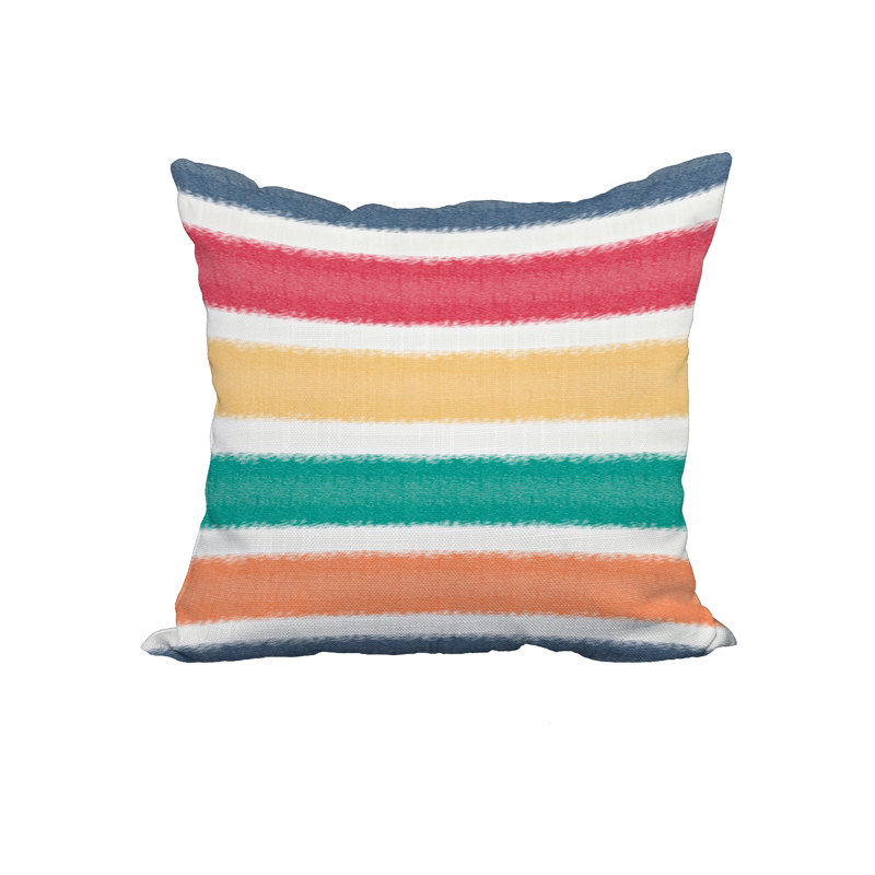 Housse de coussin en coton rayé et insert, 20 po x 20 po, Bleu