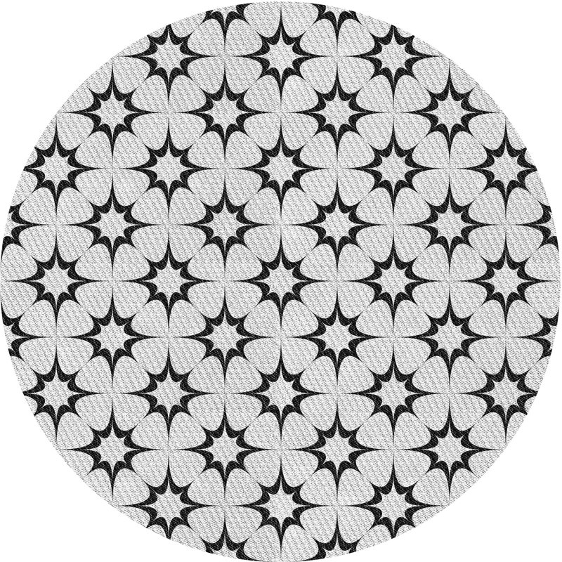 Tapis gris tissé à la machine, Rond 7 pi