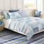 Block Print Patchwork Blue Coverlet-923123844