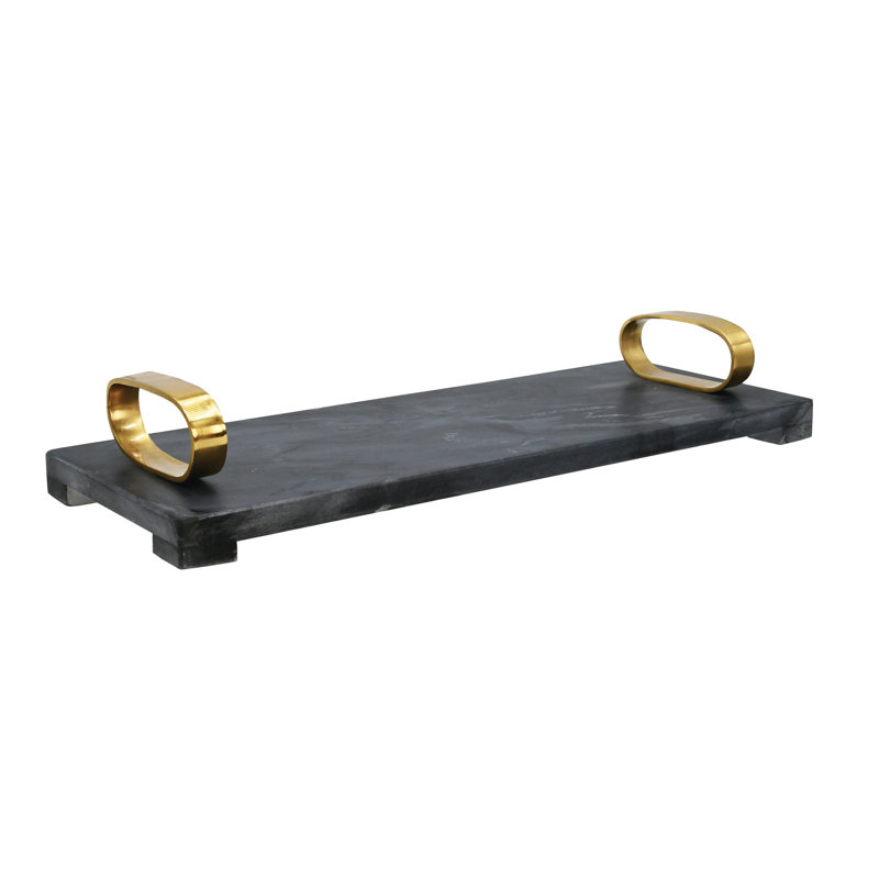 Tadeo Tray, Black/Brass