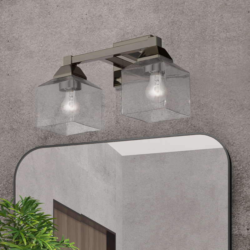 Éclairage pour salle de bain à intensité variable 2 lumières Ashanni, Noir chromé