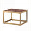 Table basse rétro en cuir fleur brun pour le salon, facile à assembler et amp; Rangement