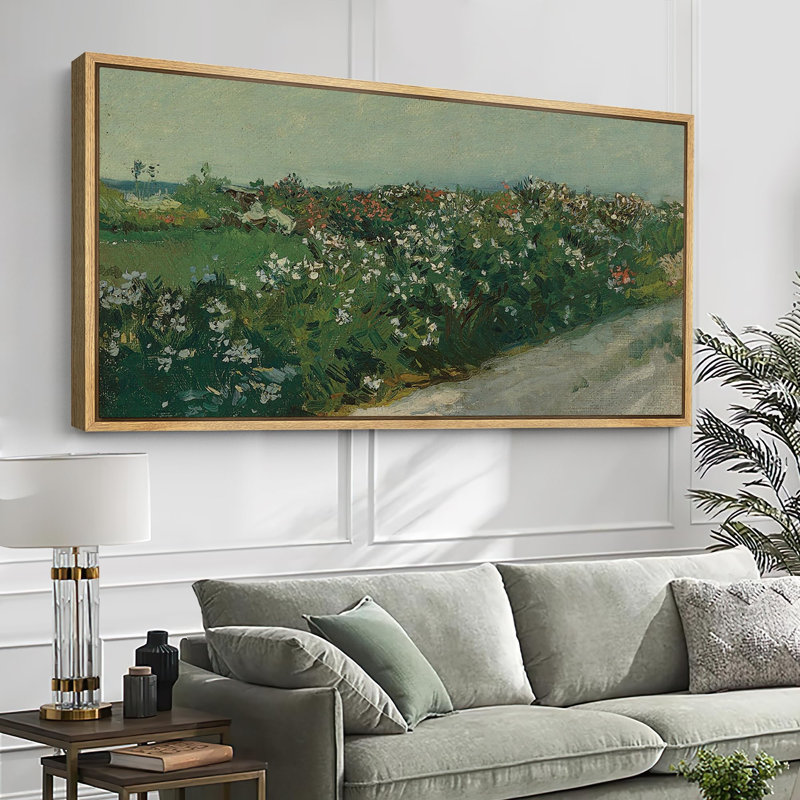 Paysage rustique en fleurs, H 30 po x l 60 po, Naturel