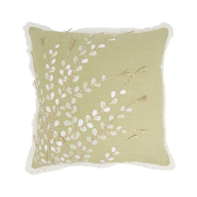 Elegant Embroidered Floral Pillow