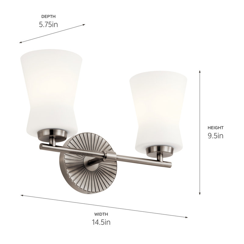 Brianne 2 - Light Dimmable Vanity Light, Classic Pewter