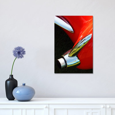 1956 Corvette, Exhaust 1 Piece Wrapped Canvas Wall Art