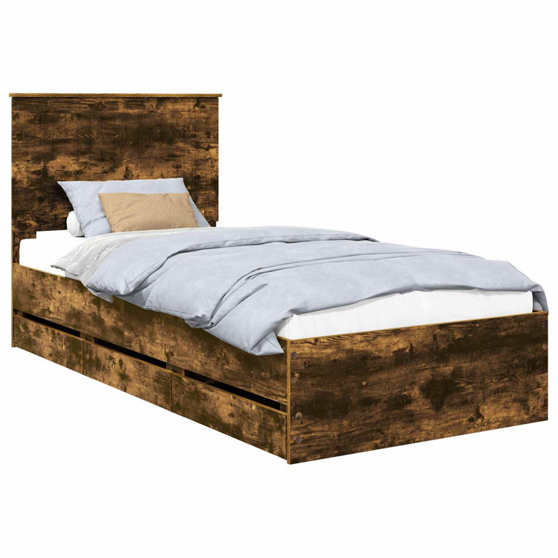 Bed Frame, Single (3'), Smoked Oak