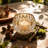 Shiny Light Amber Oval Cutout Text Glass, Set Of 4, Perfect For Adding Elegance And Style To Any Table Setting