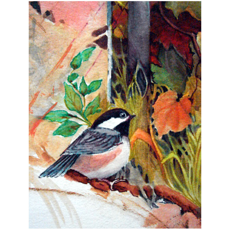 Drapeau de jardin 2 côtés clôture gardienne chickadee