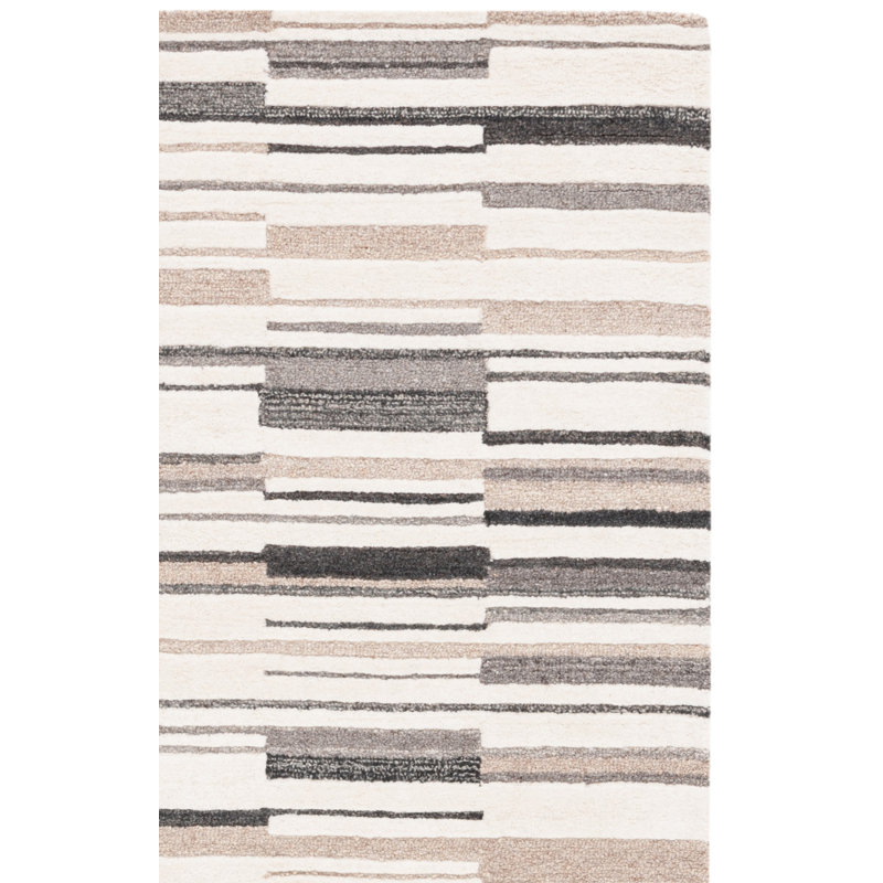 Tapis abstrait en laine / coton touffeté à la main Kricia, Tapis de couloir 2 pi 3 po x 8 pi