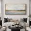 «Minimal Landscape Reflective Lake with Golden Accents», art moderne très grand, reproduction d'art-100937106-111665440