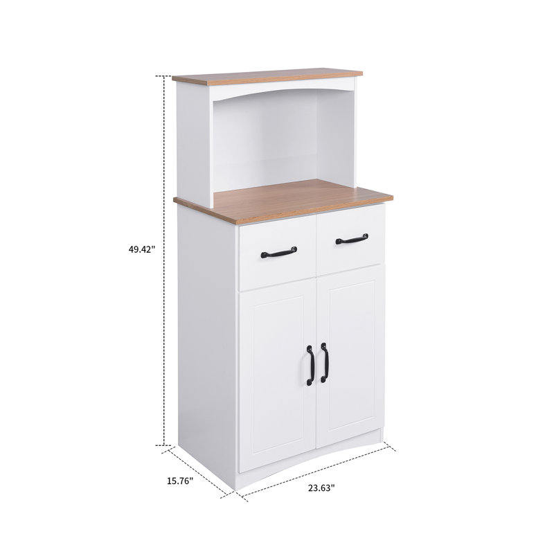 49.4'' Wide Wooden Kitchen Pantry Cabinet - 2 Drawers and 2 Cabinets