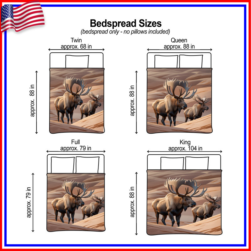 Couvre-lit orignal Two Majestic Moose Bedding, Double