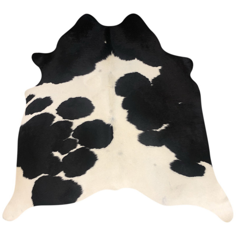 Tapis noir/blanc fait main vache Arachne
