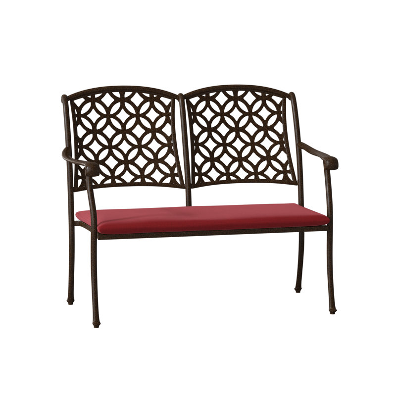 Banc de jardin aluminium Casa, Brun châtaigne, Denver Scarlett Sunbrella®