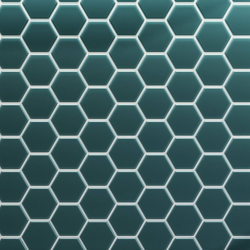 3" Beehive 10.25in.x11.75in. Glass Mosaic Tile, Marine Matte