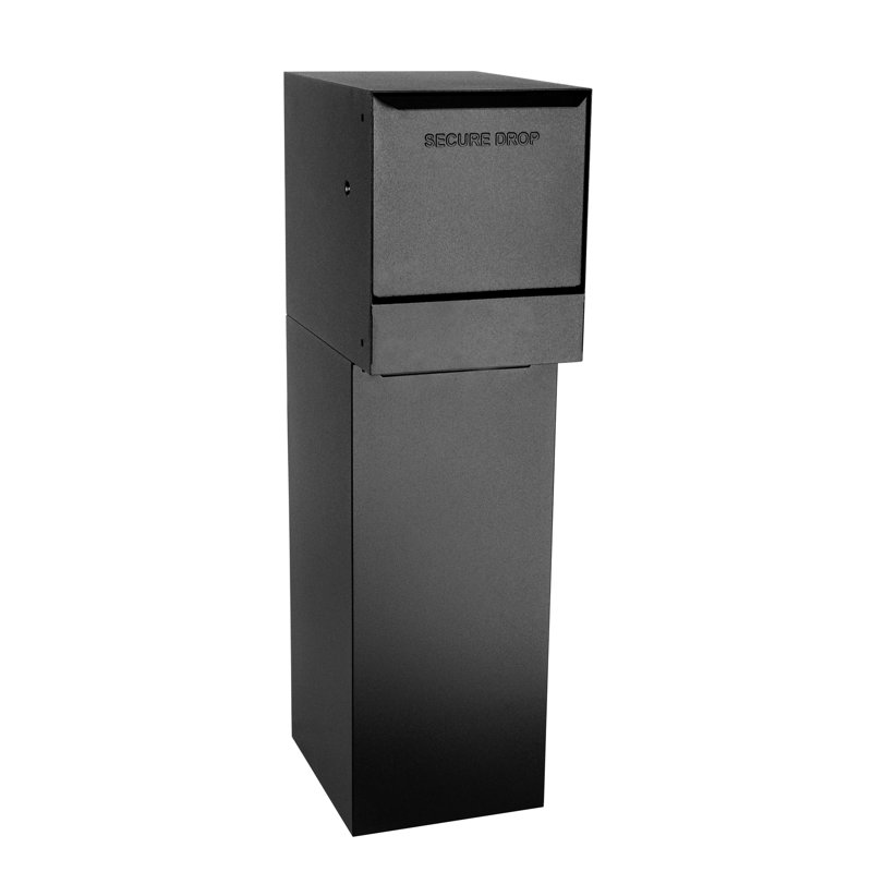 Black Steel Lockable Wall Mount Package Drop Box