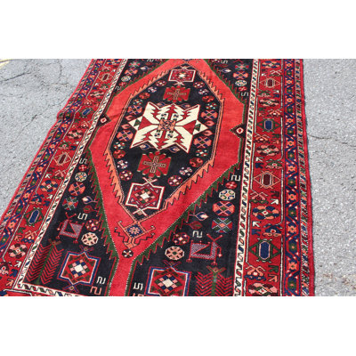 Tapis rouge bohème rétro 4 x 7