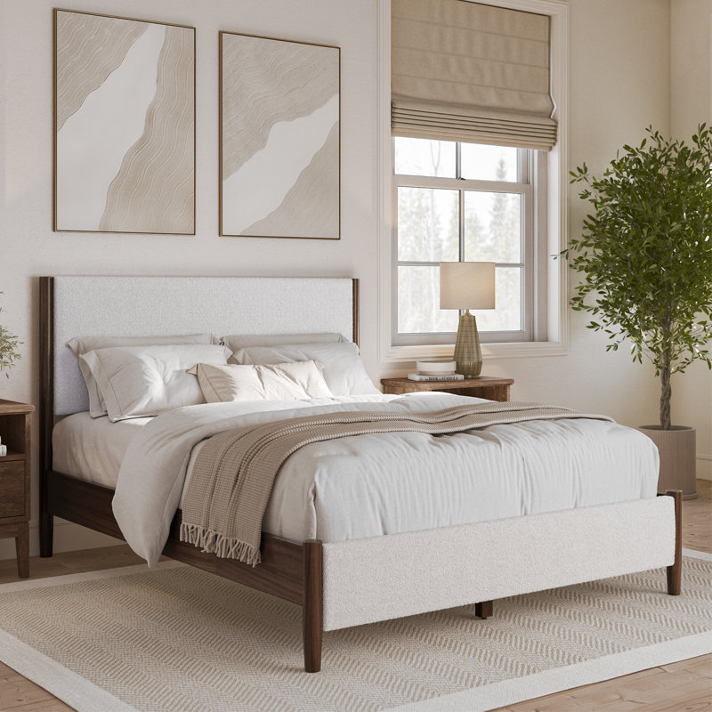 Irie Upholstered Platform Bed - Soft Cream Comfort