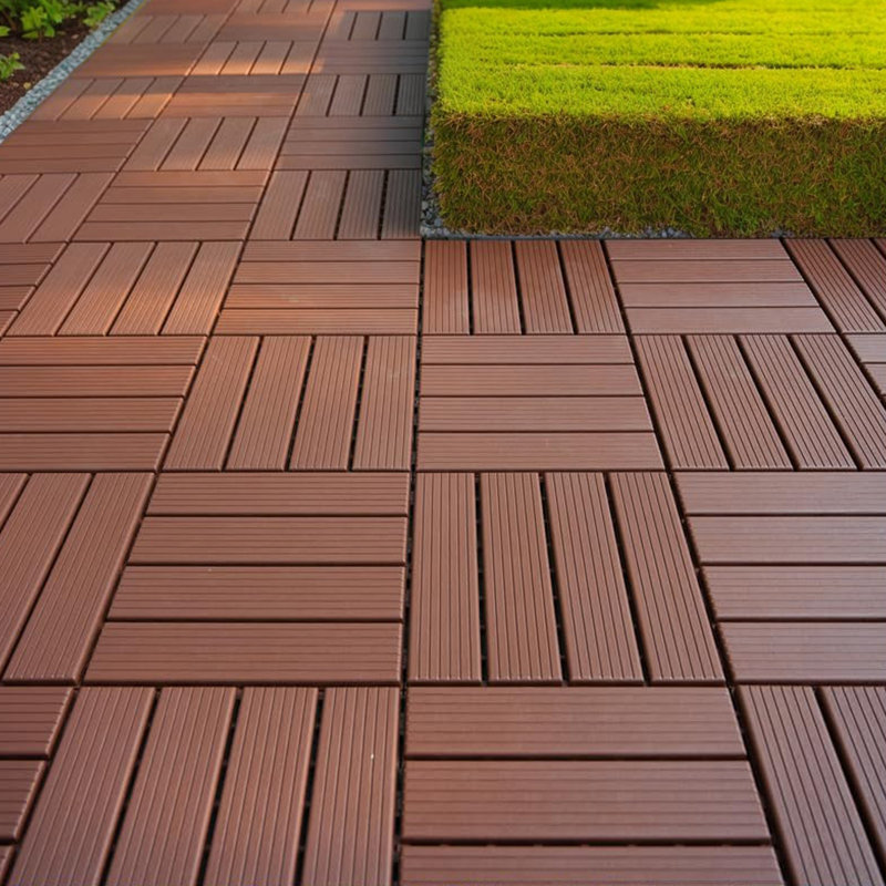 Paquet de 44 tuiles de terrasse extérieures carrées imperméables 12X12 - emboîtables, toutes saisons, antidérapantes et faciles à assembler pour la terrasse de la piscine, le balcon et la cour