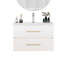 Meuble-lavabo blanc brillant peu encombrant avec lavabo en céramique pour les salles de bain modernes