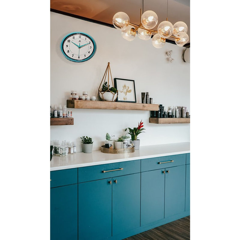Horloge murale Desdra, Turquoise, Petit