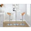 Tabouret de bar réglable avec pivot en métal et similicuir avec repose-pieds arrondi en T - ensemble de 3-702608889