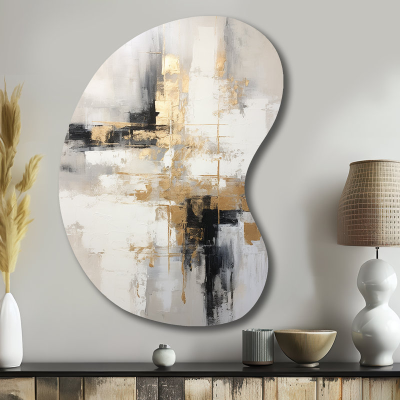 Epping - Peinture abstraite en forme de flèche - Art mural asymétrique en métal, H 39 po x l 28 po