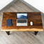 Bureau Live Edge avec plateau en noyer massif et pieds en U en métal-2052176402