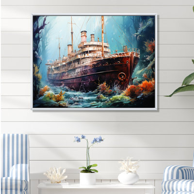 Titanic Under Water Memory - plage et océan, reproduction sur toile