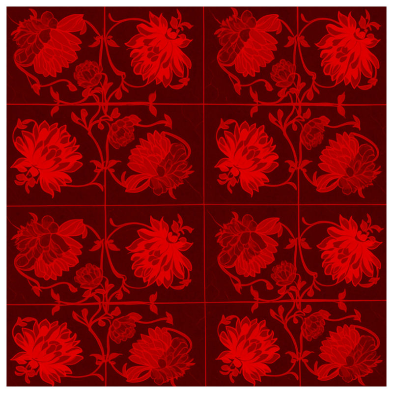 Red Floral Pattern Blankets, 50in W x 60in H