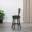 24" Counter Height Slat Back Swivel Stool, Weathered Gray Finish Fabric Seat-1107591670-1107591659
