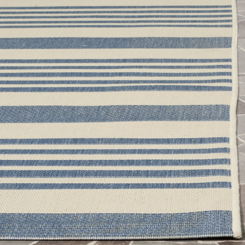 Johana Beige/Blue Indoor/Outdoor Rug, Rectangle 201 x 290 cm