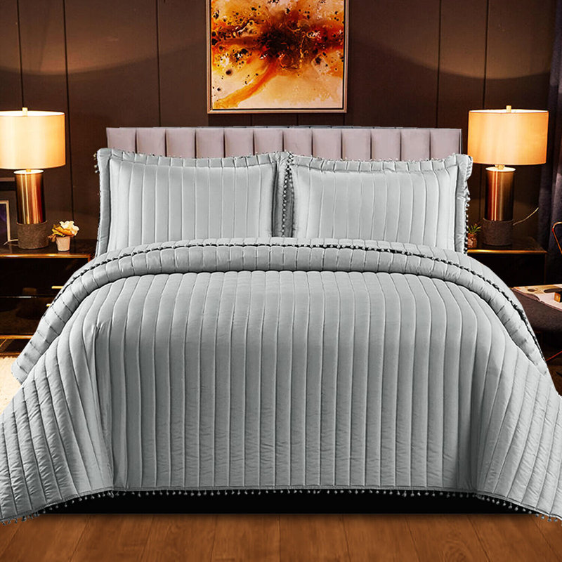 Aliya-Grace Throw Blanket, W250 x L270cm, Light Grey