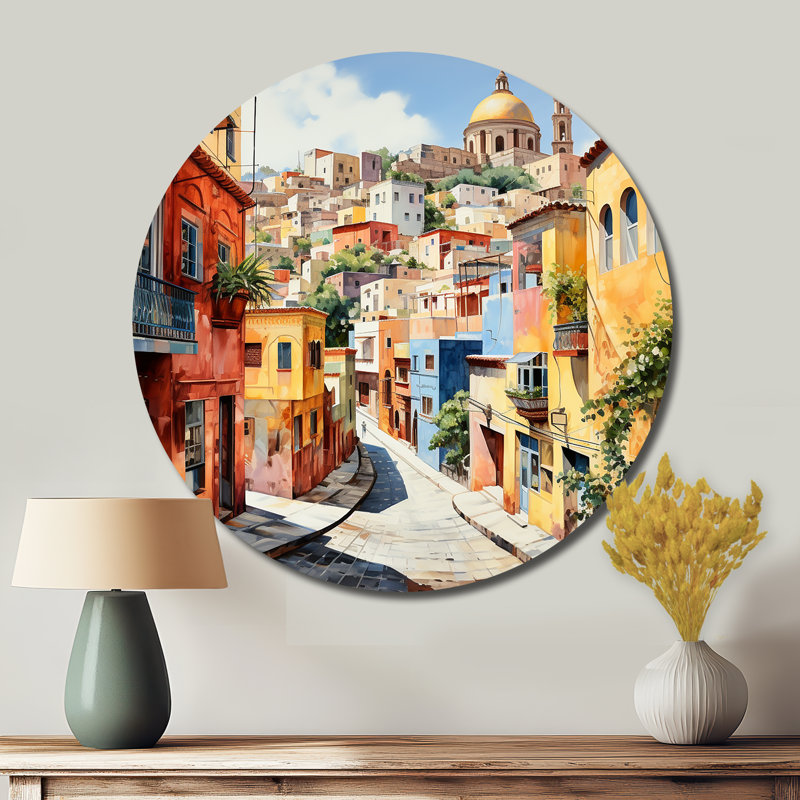 Hogansville - paysages d'art rond en métal, H 16 po x l 16 po