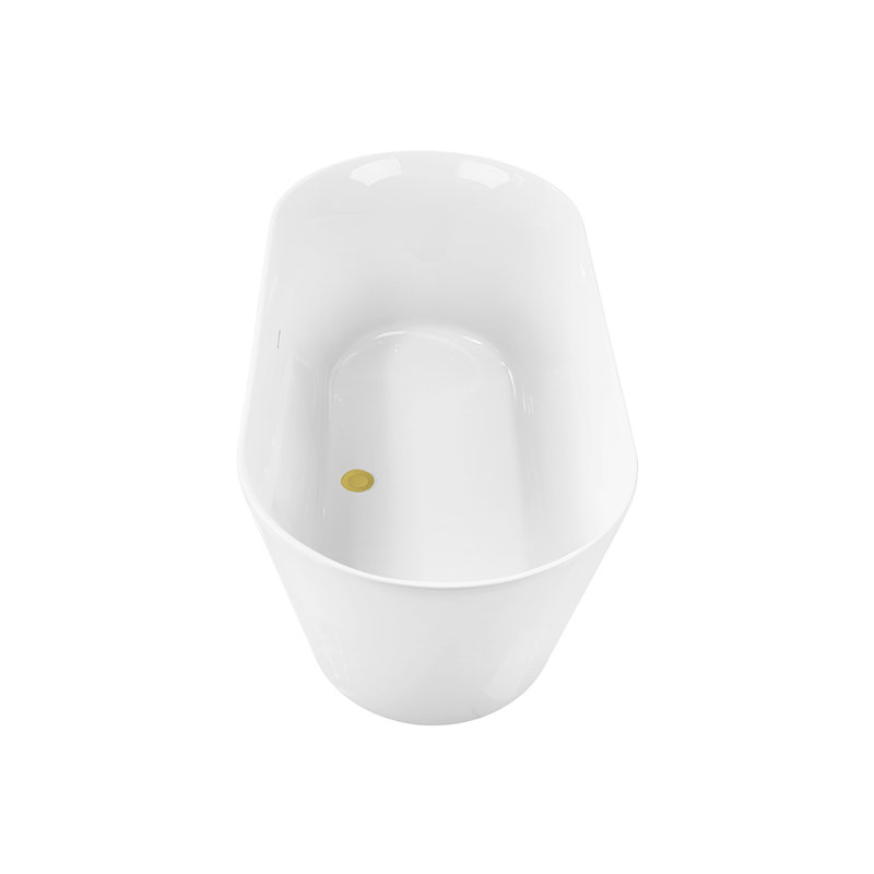 59.1'' x 27.6'' Soaking Acrylic Bathtub, Brushed Gold